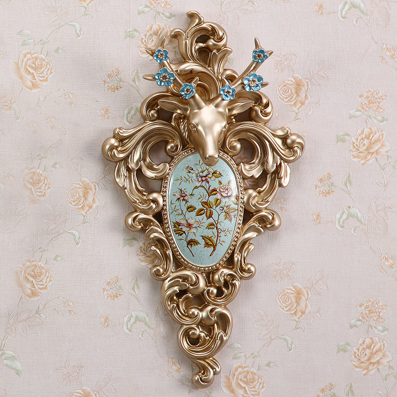 American wall wall-mounted wall pendants European-style creative deer head hanging wall Xuanguan Living room TV background wall decoration