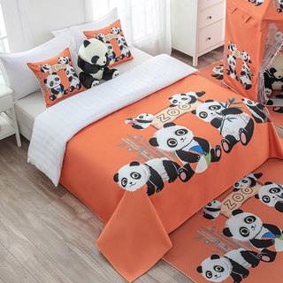 卡通熊猫宾馆酒店床尾巾床旗床尾垫床盖床尾装饰条儿童亲子房搭巾