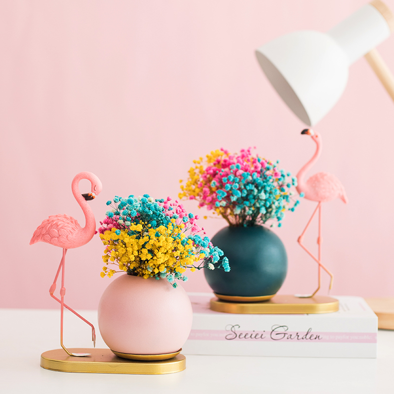 Creative Nordic Firebird Dry Flower Decoration Pendulum decoration Vase Full of Star Wedding Room TV Cabinet Living-room Wedding Gifts