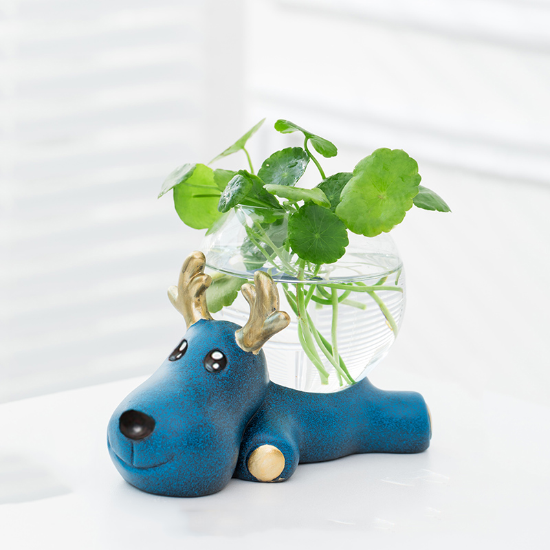 Creativity Cute Deer Swing Piece Home Adornment Wine Cabinet Living-room Floral Flower Vases Girl Hearts Room Small Furnishing