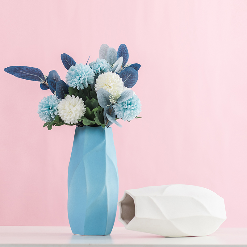 Nordic Wind Creativity Living Room TV Cabinet Big Vase Pendulum with simple drying flowers inserts Flower Accessories Ceramic Floras