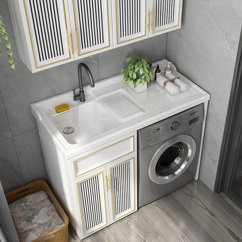 Love Ressee Space Aluminum Balcony Laundry Cabinet Drum Washing Machine Cabinet Bathroom Combo Customize High And Low Integrated Partner