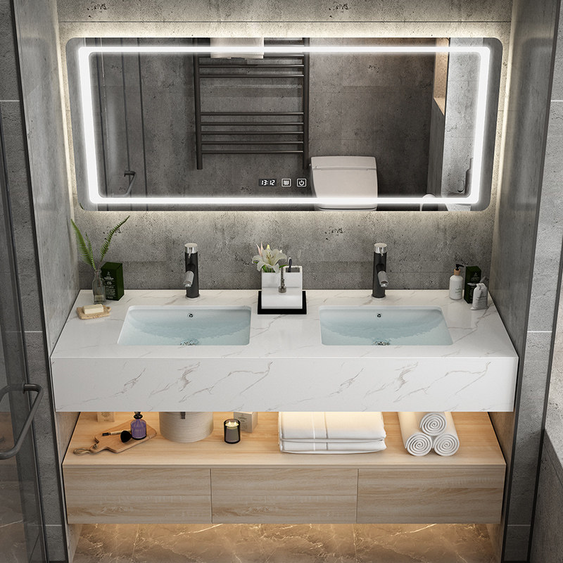 Bathroom cabinet combination modern simple marble bathroom smart luxury wash sink wash face toilet wash basin