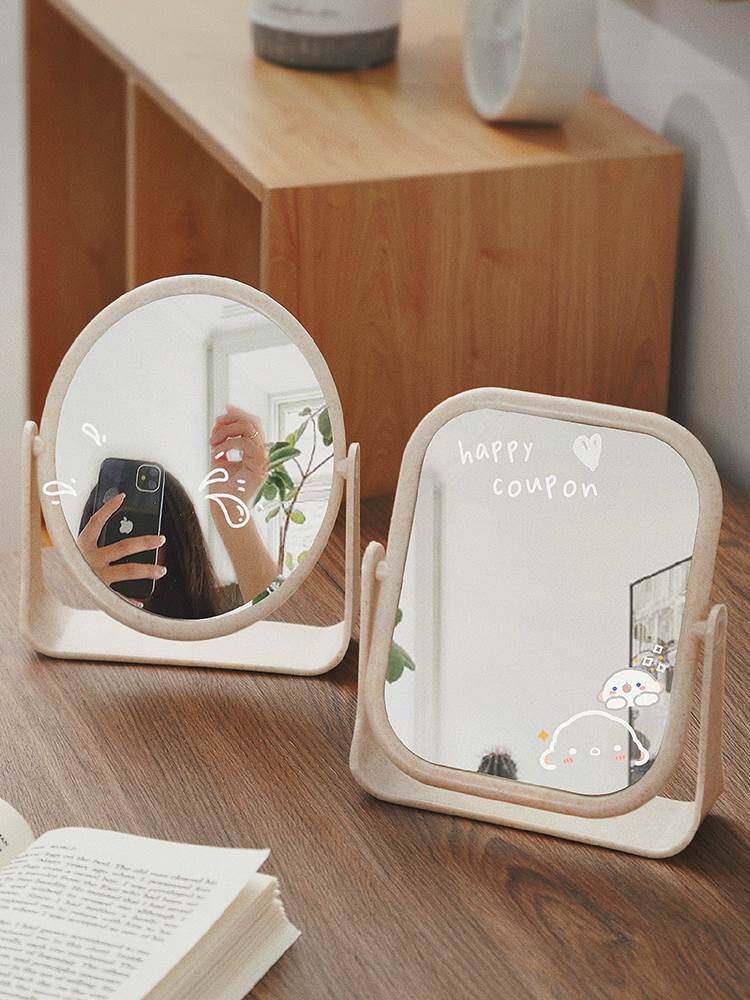 Desktop Makeup Mirror in Wind Net Red Female Desktop Household Dormitory Student Dressing Mirror