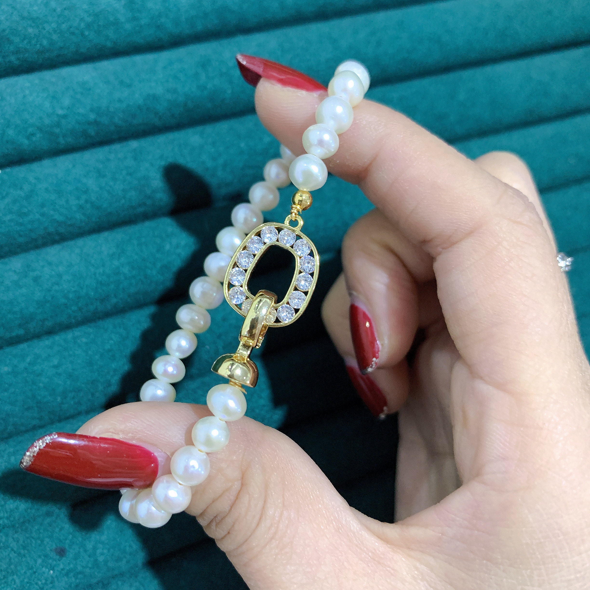 DIY Button series: Freshwater pearl amber jewelry bracelet, turquoise necklace, sweater chain, new buckle for women pic 4