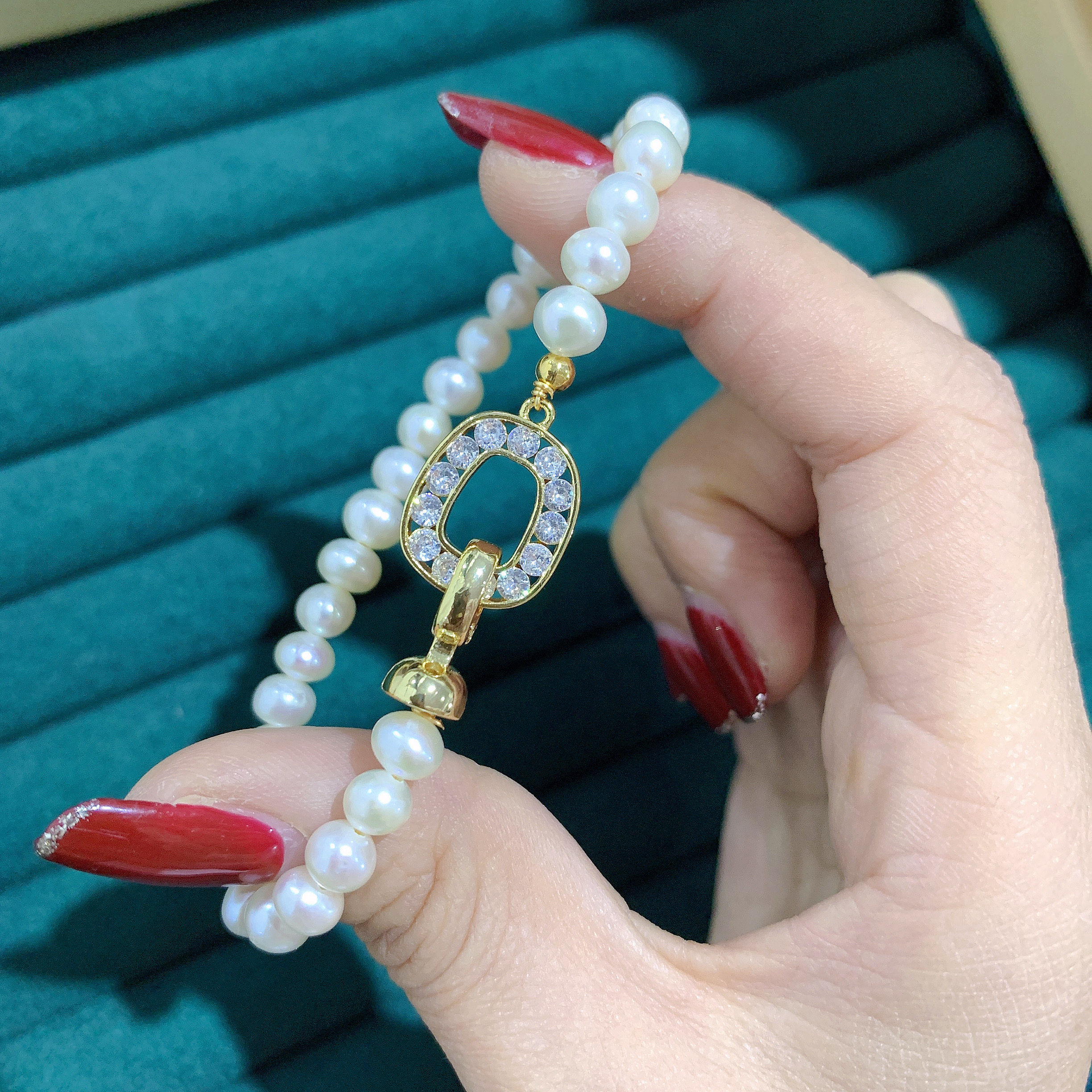 DIY Button series: Freshwater pearl amber jewelry bracelet, turquoise necklace, sweater chain, new buckle for women pic 6