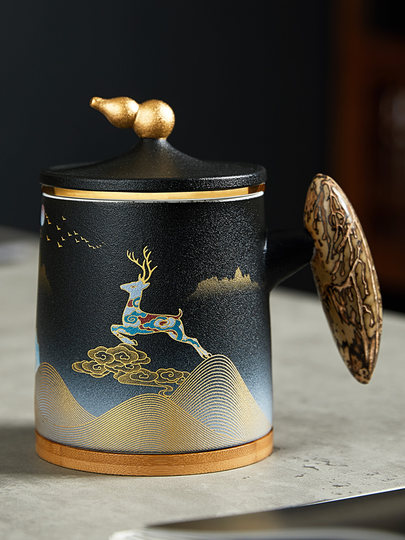 Tasse à thé avec filtre en céramique, cadeau de vacances, avec couvercle, pour la maison, le bureau, séparation de l'eau, tasse à thé haut de gamme pour usage personnel