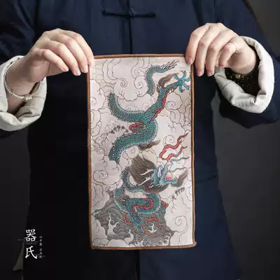 Ji's suede tea towel painted tea cloth Tea table towel Pot mat thickened absorbent rag Tea set accessories