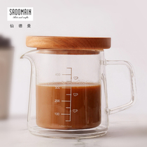 Taiwan Sendman glass pot glass measuring cup tropical handle egg milk tea milk flour baking scale Cup