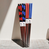 Taiwan Sandman household high-grade wooden chopsticks non-slip and anti-scalding solid wood Japanese wooden chopsticks 5 pairs
