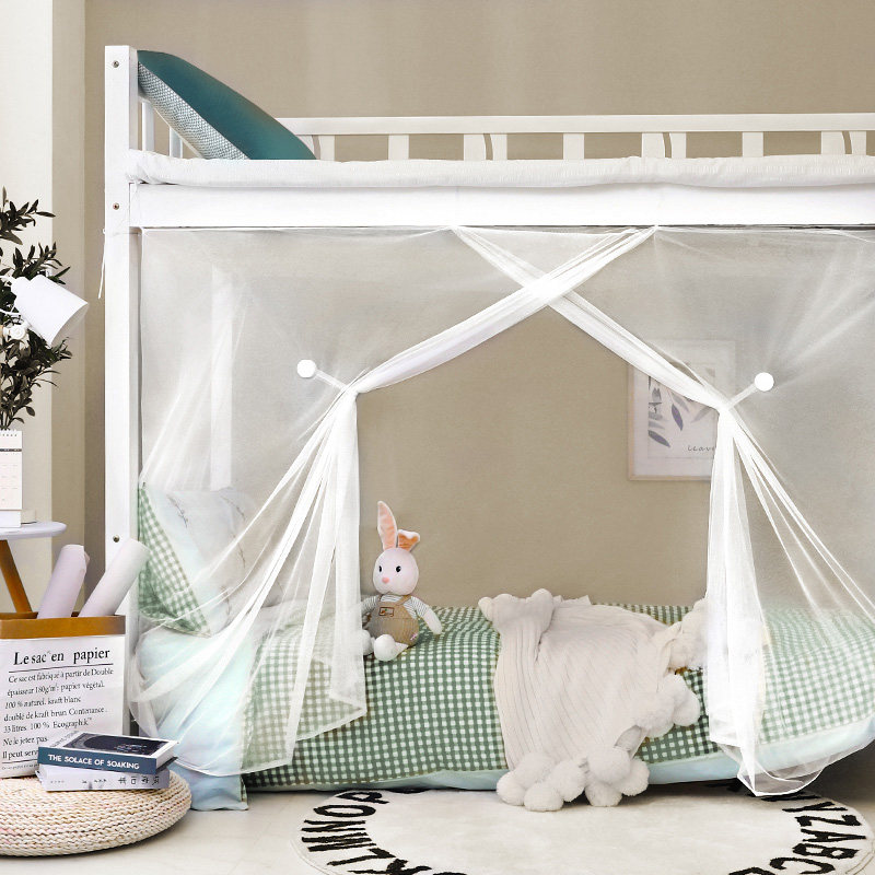 Dust-proof top mosquito net student dormitories upper and lower bed sleeping room Women under-laying crypto upper bunk thickened Previous 2021 New summer