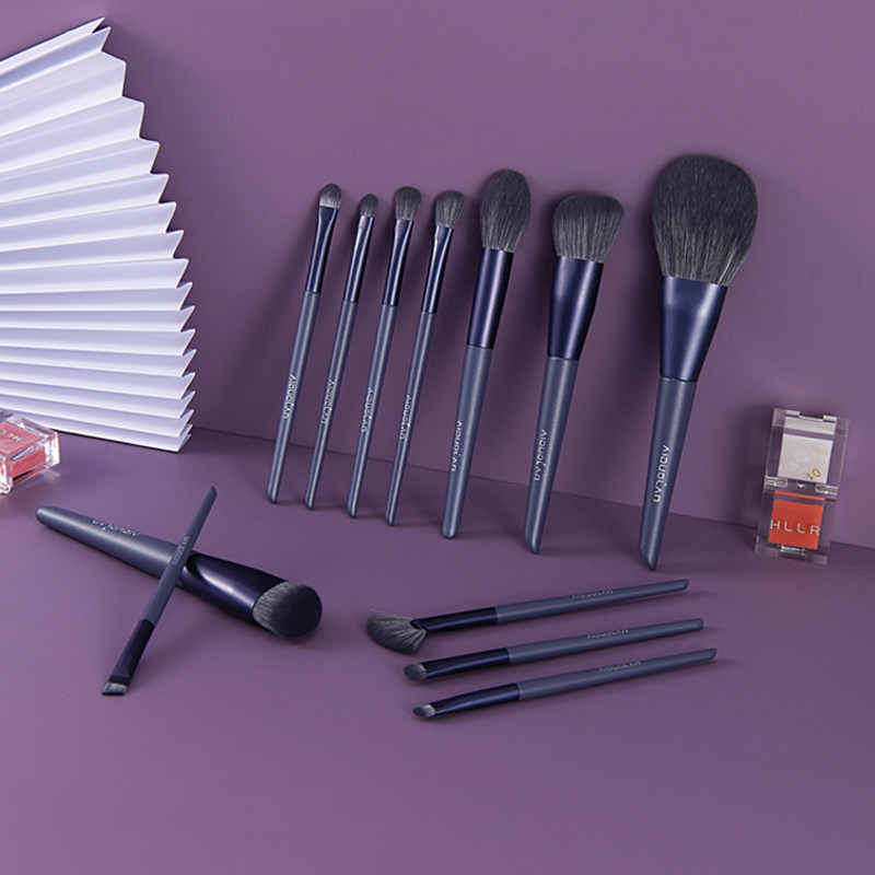 Aidolan 12 Ziyun Purple Cloud Makeup Brush Sets Canton Soft Hair Powder Eye Shadow Powder Bottom Brushed Beginners Complete Brush