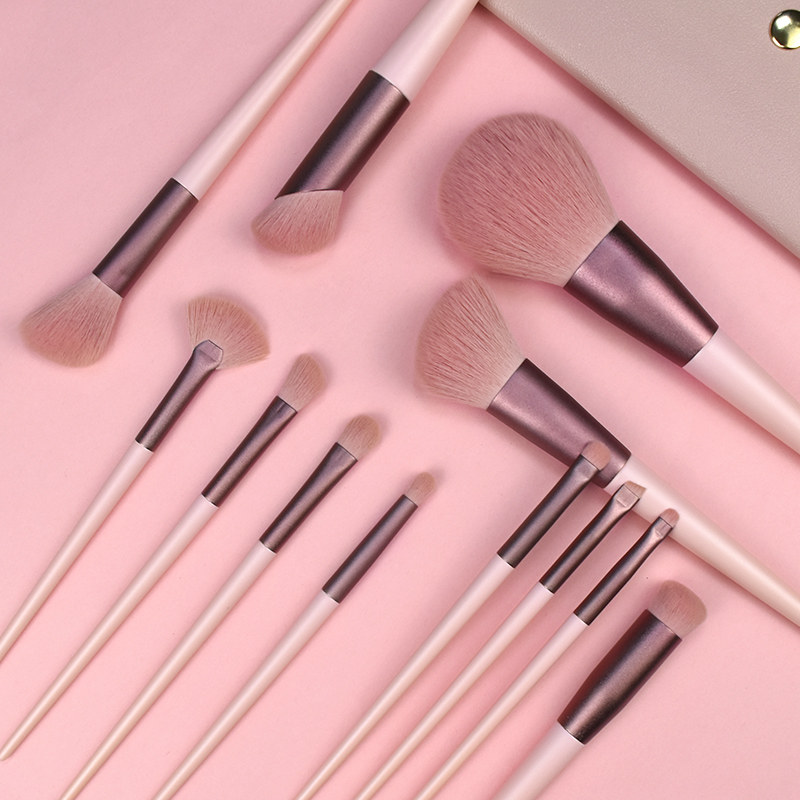 Aidolan 12 Makeup Brush Sets 270 Flawless Brush Knife Frontal Eyelink Brush full of ultra soft scattering pink eye shadow brush