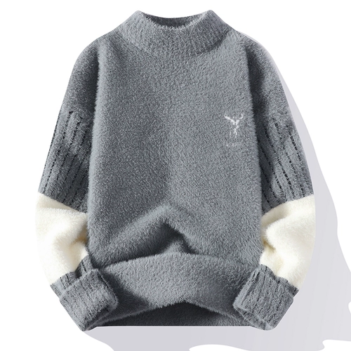 Бархатный демисезонный утепленный трендовый трикотажный свитер для школьников, подходит для подростков