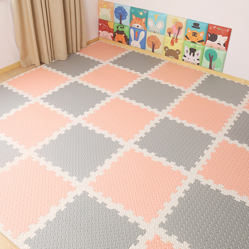 Thickened environmentally friendly mosaic foam floor mat indoor bedroom household floor mat children's crawling mat large puzzle moisture-proof - Taobao