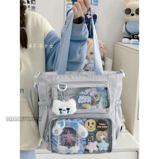 Two-Dimensional Large-Capacity Crossbody Bag, Japanese Style, ins Anime Convention Girl's Shoulder Bag, Transparent Bar Bag, Pain Bag, Doll Bag