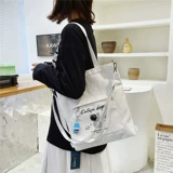 Шоппер, вместительная и большая сумка на одно плечо, брендовый рюкзак, японская сумка через плечо, барсетка, льняная сумка