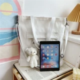 Шоппер, вместительная и большая сумка на одно плечо, брендовый рюкзак, японская сумка через плечо, барсетка, льняная сумка