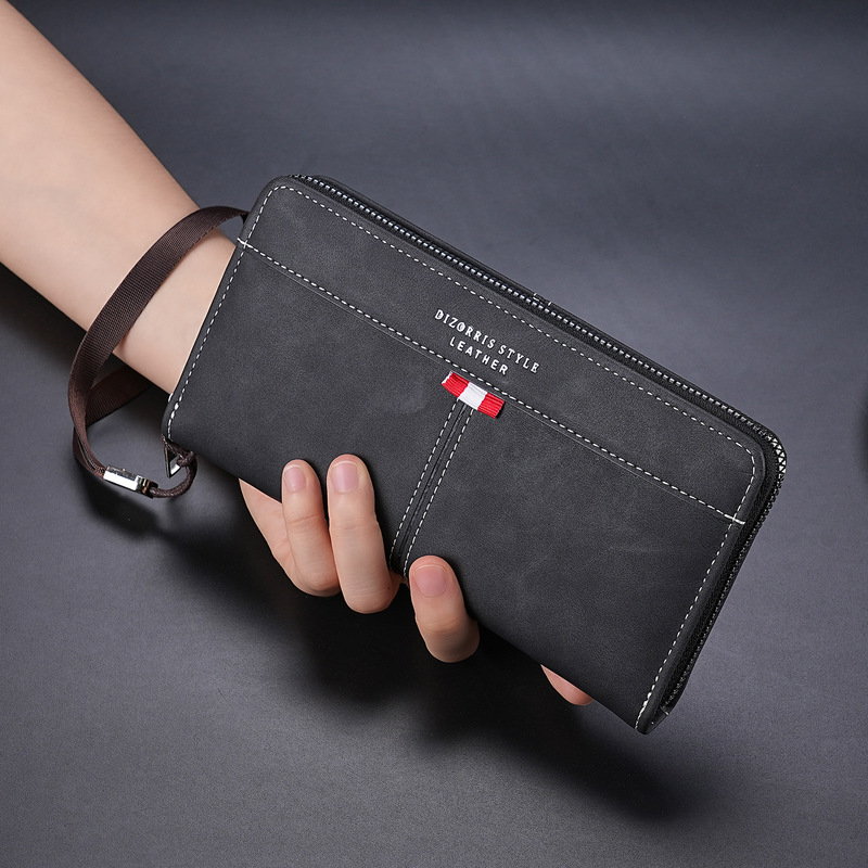 Wallet Men's Long Style Large Capacity Can Hold Mobile Phone and Cash Genuine Leather Texture Multi-Functional Retro Business Zipper Clutch
