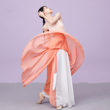 Cardamom Yiyuan classical dance costume women's two-color bandage dance big swing skirt with elegant Chinese style fairy performance costume