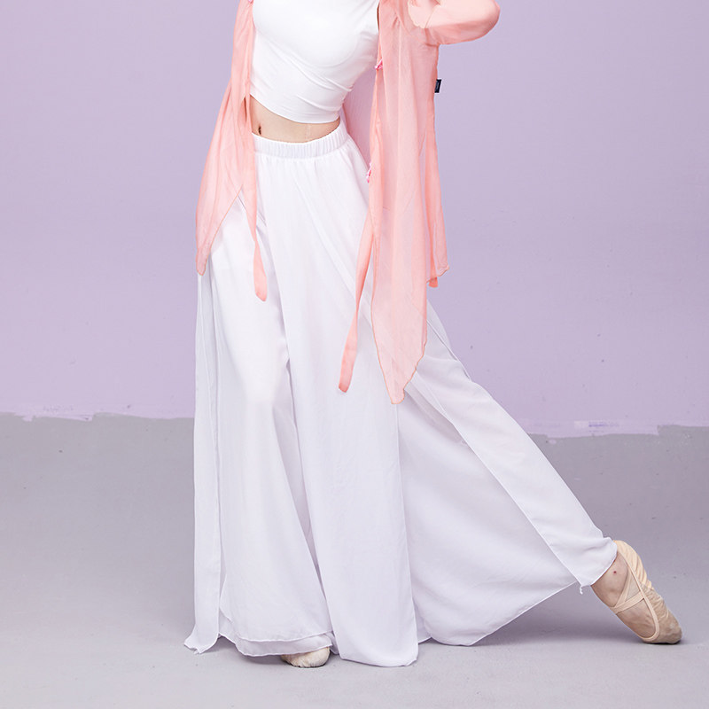 Classical dance pants wide-leg pants adult female elegant loose split Chinese style folk dance practice pants costumes