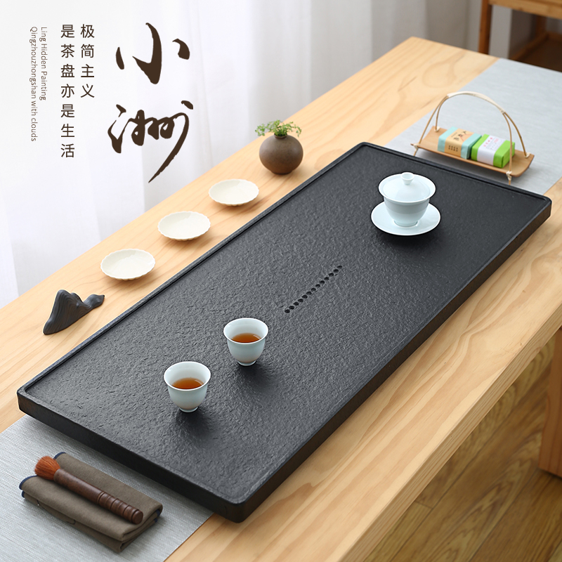 Ujim tea disk set household stone tea table modern minimal tray whole piece of natural stone size tea sea