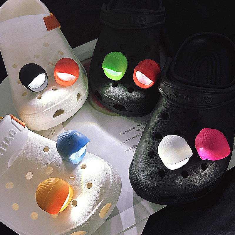 Three-Dimensional Luminous Lighting Clog Shoe Flower Shoe Light Decoration Suitable for Crocs Accessories Shoe Buckle Detachable DIY Parts