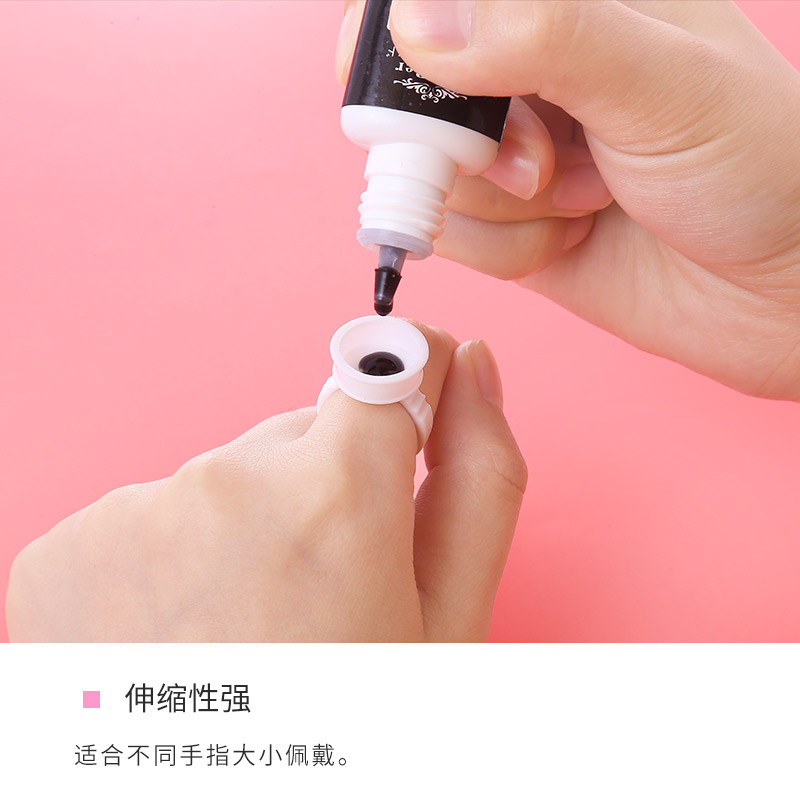 100 ring cups wedding color cup eyelash extension tools large, medium and small embroidered Korean style clean glue tray