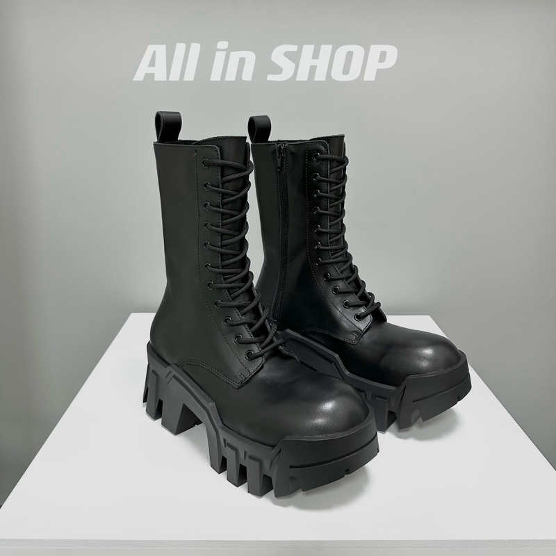High-Definition Niche High-Top Bulldozer Boots Increased Thick-Soled Big-Head Boots Men's Tank Boots