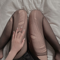 Sexy stockings female Sao summer ultra-thin sexy hot pantyhose free temptation black silk on the bed can be torn