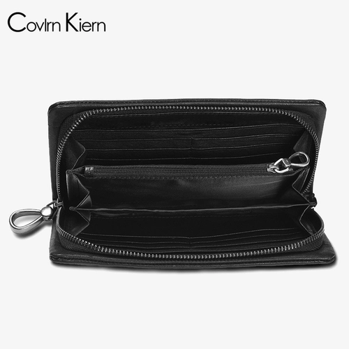 Длинный бумажник, кошелек, кожаная сумка с петлей на руку, из натуральной кожи, в корейском стиле