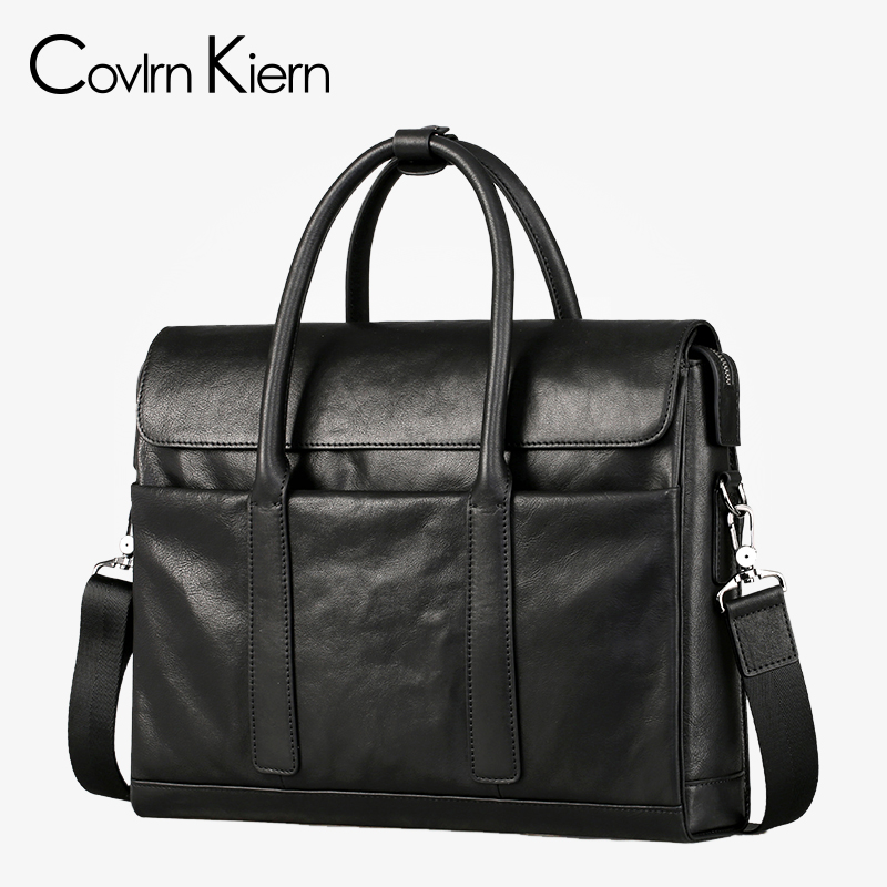 CovlrnKiern2021 new men's briefcase genuine leather handbag business single shoulder inclined satchel bag ck401