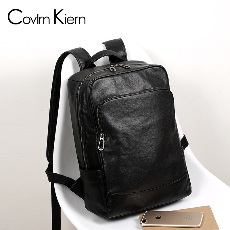 CovlrnKiern leather back backpack men's fashion backpack Korean version of casual student schoolbag cowhide men's bag ck605