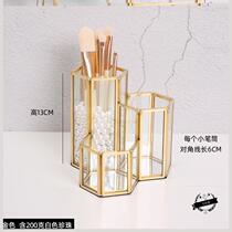 Nordic light luxury makeup brush bucket transparent glass makeup brush storage tube brush brush desktop storage box without cover