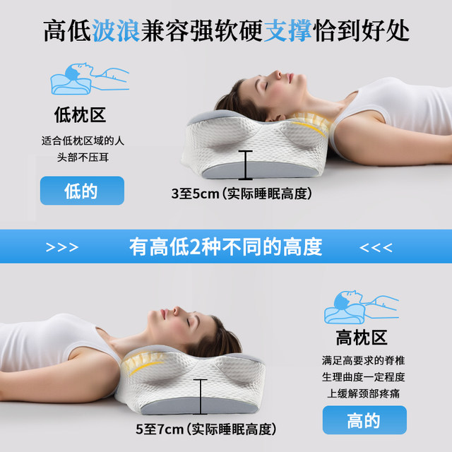 German Pillow for Sleeping, Cervical Spine Protection, Special High Pillow for Adults, Memory Foam That Does Not Collapse or Deform