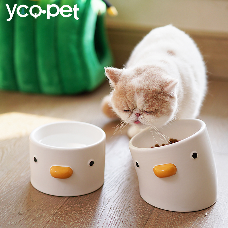 Cat Bowl ceramic inclined mouth anti-turning for small chicken cat food bowls kittens drink water bowls purroom Pet Cat Rice Bowls
