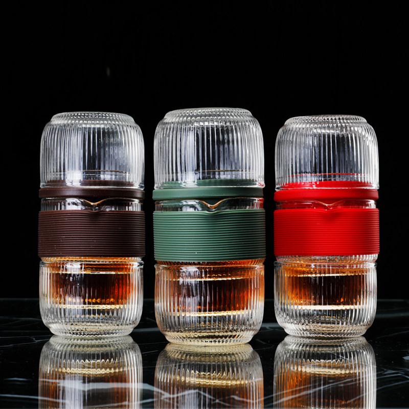 Portable travel tea set set small set of glass express cup one pot two cups travel tea pot tea cup one single person