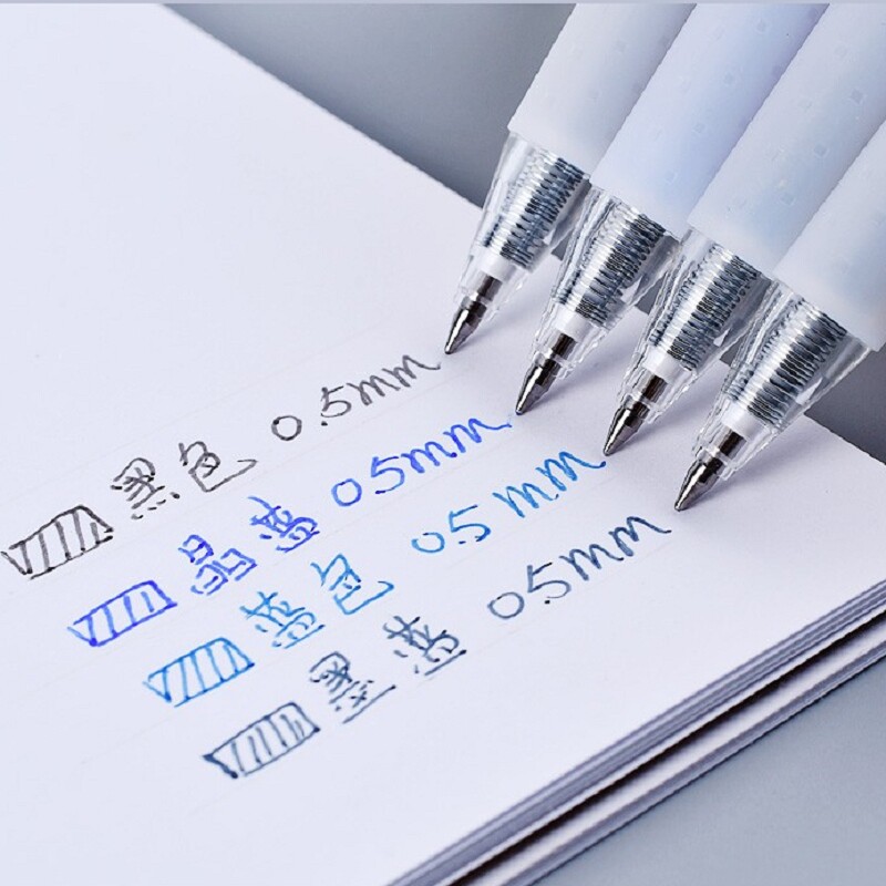 Chenguang Stationery Original Flavor Series Press Simple Hot Erasable Gel Pen 0 5mm Press Bullet Erasable Pen Side Press Pupil Water Pen Erasable J2601 Blue