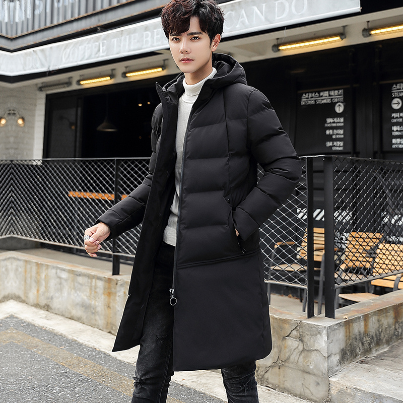 男士冬季羽绒棉衣中长款男外套棉袄加厚2019新款韩版潮流修身棉服