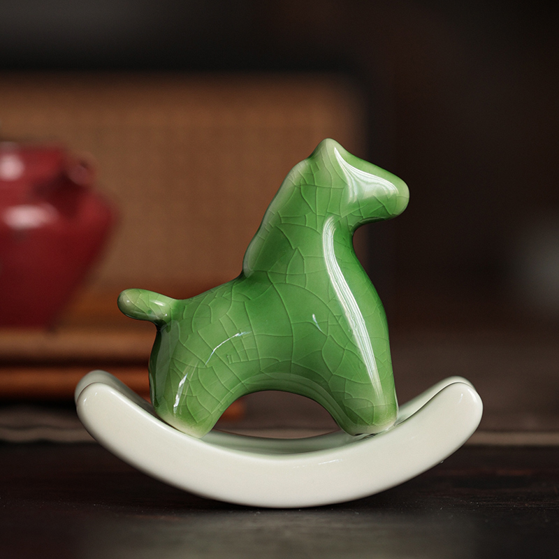 Creative ceramics swaying horse taste tea room tearoom tearoom tea desktop decoration tea ceramic accessories