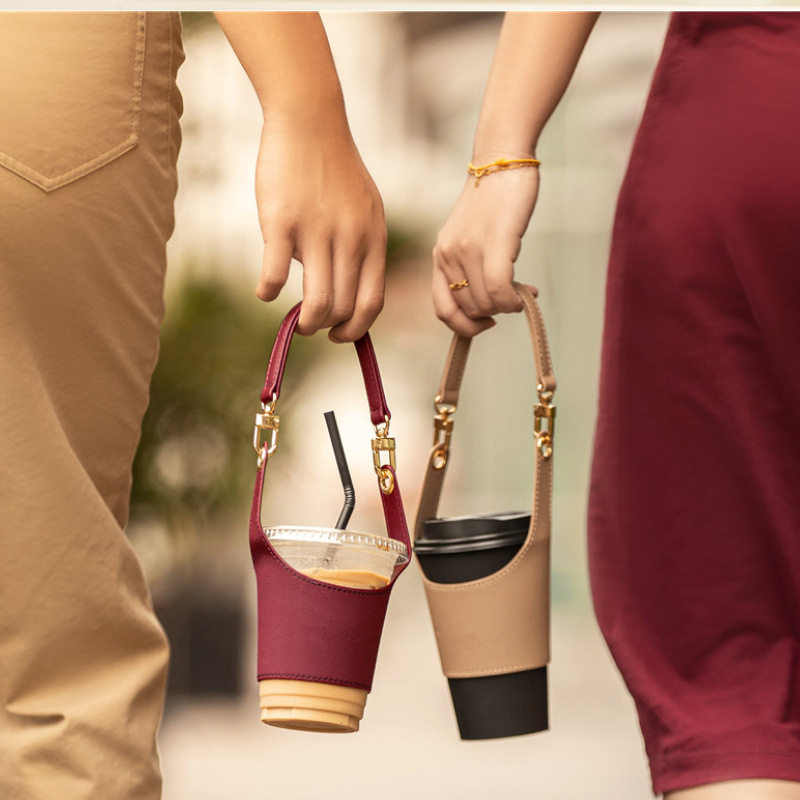 Adjustable Milk Tea Cup Ice Holder Sleeve, Portable Coffee Cup Sleeve, 500Ml/750Ml Beverage