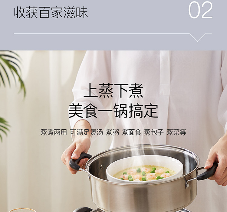 美的 2层不锈钢蒸锅 加厚锅底 燃电通用 图8