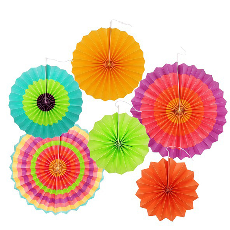 Happy New Year paper fan flower decoration store opening hanging decoration shopping mall shop event company scene layout pendant