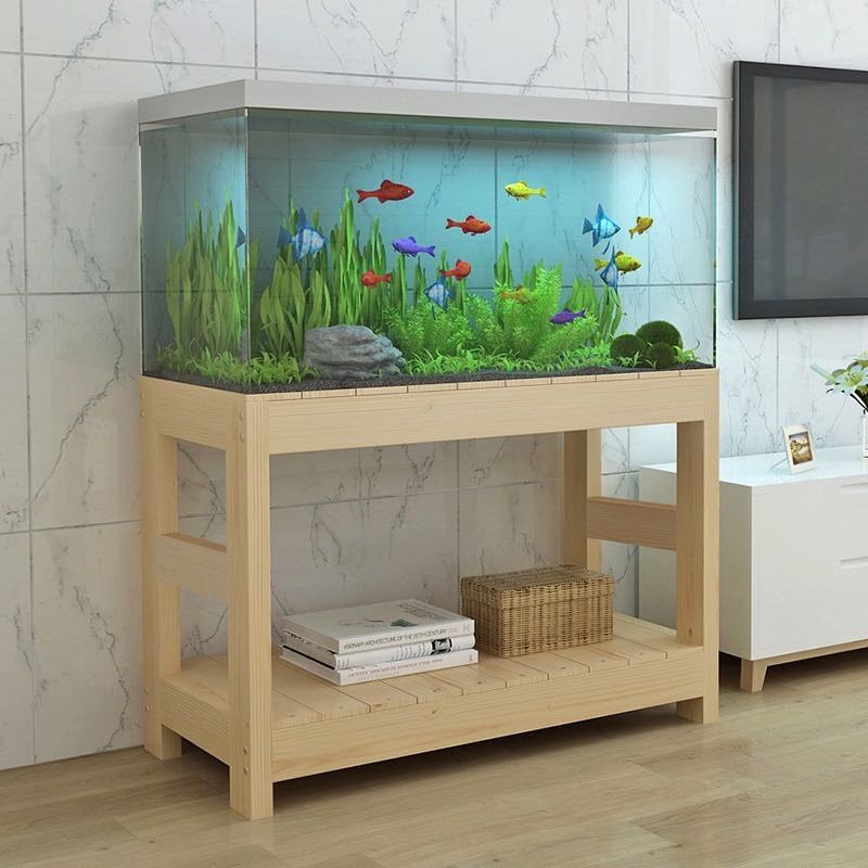 Solid wood aquarium frame made double simple contracted household aquarium tank bottom ark, aquarium tank real wood frame base