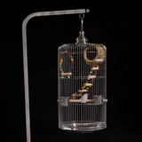 Пейни Тигр -Кожаный Черный Феникс Кейдж Большой Вилла роскошная из нержавеющая сталь птичья клетка Полный комплект выделенных кругов