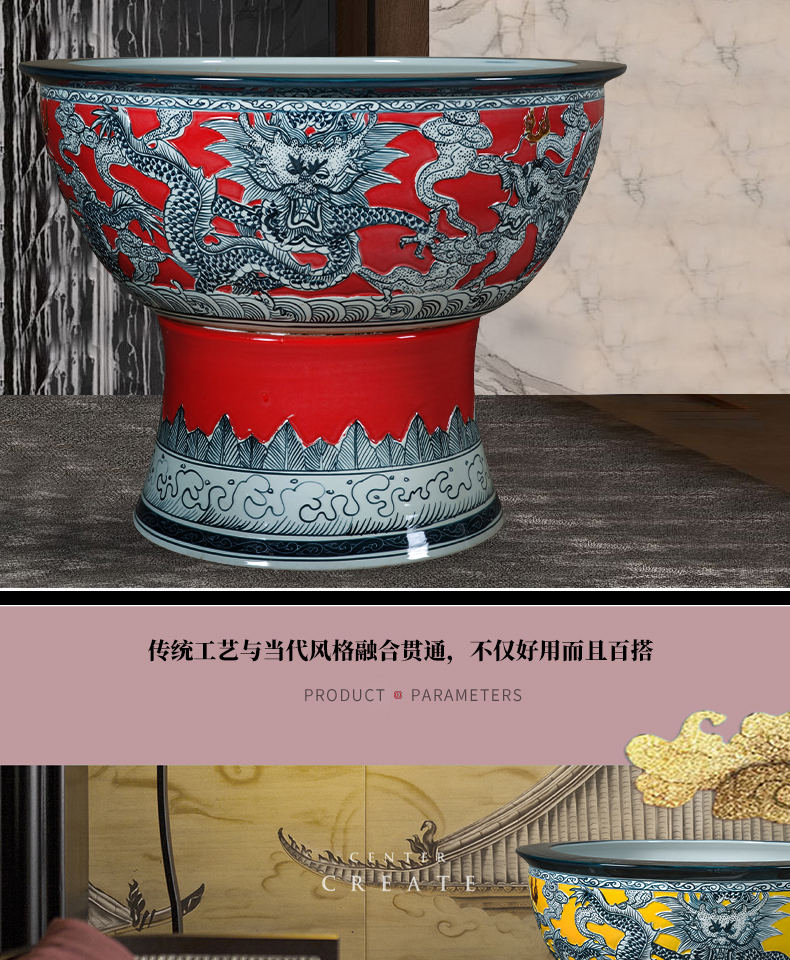 The Base cylinder with jingdezhen flowerpot goldfish bowl lotus basin furnishing articles courtyard the tortoise ceramic water lily porcelain cylinder column