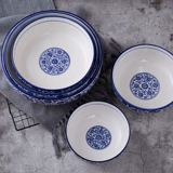 Сине-белая керамическая посуда, большая супница для домашнего использования