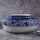 Сине-белая керамическая посуда, большая супница для домашнего использования