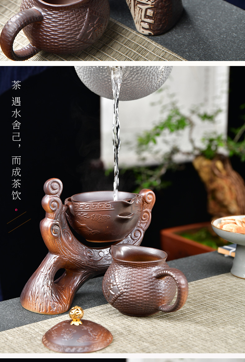 Violet arenaceous kung fu mercifully creative lazy automatic tea hot tureen chai up turn blue of a complete set of Chinese tea