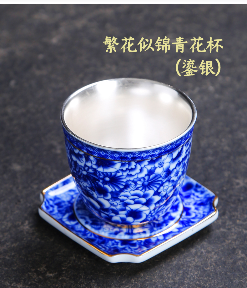 The Master of the blue and white porcelain cup single CPU single sample tea cup jingdezhen ceramic cups kung fu tea set small tea cup cup mat